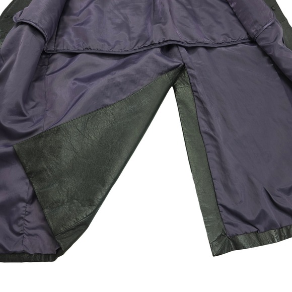 Wilsons Leather Pelle Studio Black Trench Coat Belted Thinsulate Liner M - Picture 7 of 16